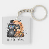 Let's Get Wicked | Black Witch Cat キーホルダー (裏面)
