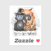 Let's Get Wicked | Black Witch Cat シール (シート)