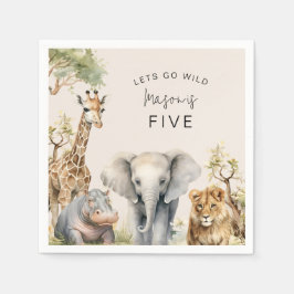 Lets Get Wild | キッズ誕生日パーティー スタンダードカクテルナプキン