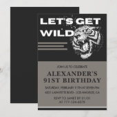 Let's Get Wild 男の人向け91歳の誕生日招待状 招待状 (正面/裏面)
