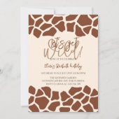 Let's get wild animal giraffe print birthday party 招待状 (正面)