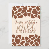 Let's get wild animal giraffe print birthday party 招待状 (裏面)