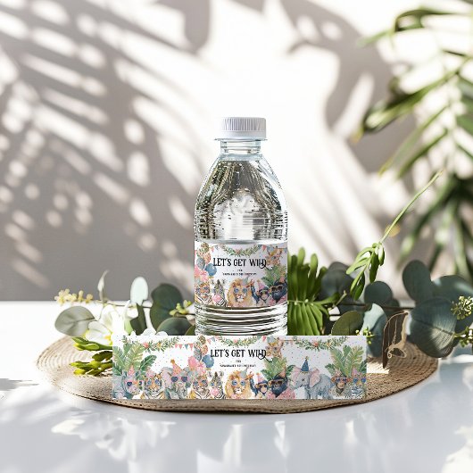 Let's Get Wild Jungle Birthday Party ペットボトルラベル