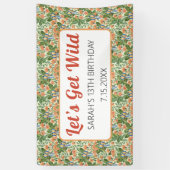 Let's Get Wild Macaw Jungle Tropical Birthday 横断幕 (縦)