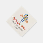 Let's Get Wild Macaw Jungle Watercolor スタンダードカクテルナプキン (角)