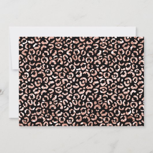 Let's Get Wild Rose Gold Leopard Bachelorette Invi 招待状 (裏面)