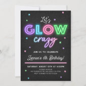 Let's Glowおもしろい熱狂する誕生日パーティーの招待 招待状 (正面)