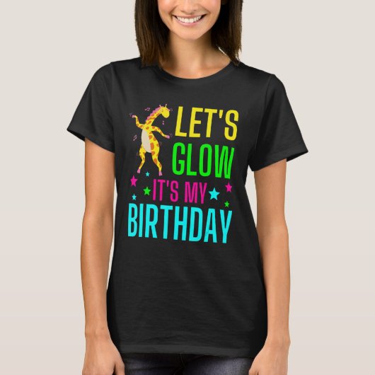 Let's Glowパーティー私の誕生日パーティスクワッドグルー Tシャツ (正面)