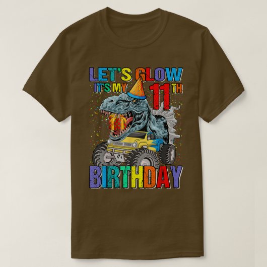 Let's Glowパーティー私の11誕生日のモンスターTru Tシャツ (デザイン正面)