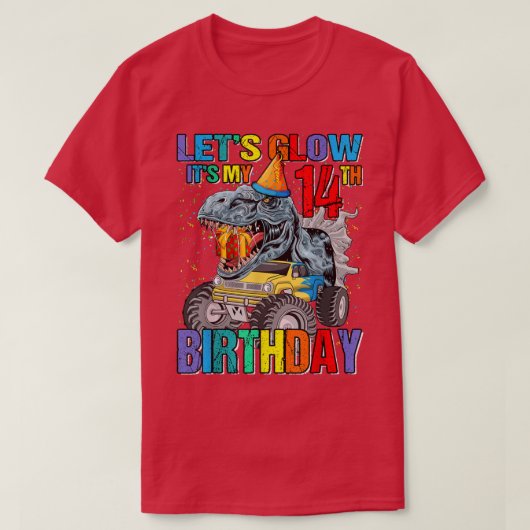 Let's Glowパーティー私の14誕生日モンスターTru Tシャツ (デザイン正面)