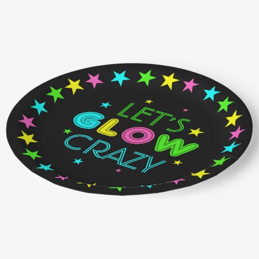 Let's Glow熱狂するパーティー ペーパープレート (アングル)