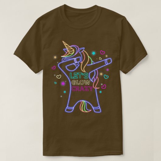 Lets Glow熱狂する Dabbing Unicorn 80sレトロ誕生日 Tシャツ (デザイン正面)
