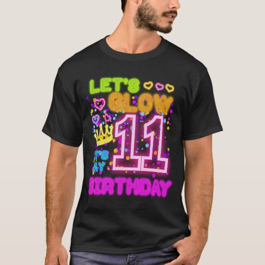 Let's Glow 11歳それは私の誕生日11日だ Tシャツ (正面)