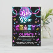 Let's Glow Crazy ディスコパーティーのご招待 - ディスコボール 招待状 (スタンド正面)