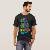 Let's Glow Crazy Dinosaur  Glow Party for kids adu Tシャツ (正面フル)