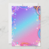 Let's Glow Crazy Disco Neon Glow Girl Birthday 招待状 (裏面)