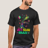 Let's Glow Crazy Rex Dinosaur Groovy Costume Glow Tシャツ (正面)