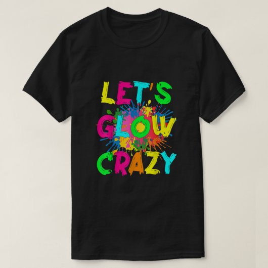 Let's Glow Equipment熱狂するレトロカラフルパーティー80s P Tシャツ (デザイン正面)