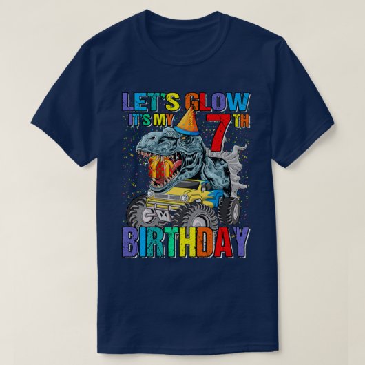 Let's Glow Party It's My 7th Birthday Monster Truc Tシャツ (デザイン正面)