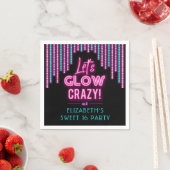 Lets Glow Sweet 16熱狂する Birthday Party スタンダードカクテルナプキン (インサイチュ)