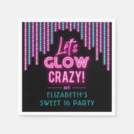 Lets Glow Sweet 16熱狂する Birthday Party スタンダードカクテルナプキン