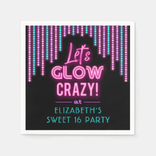 Lets Glow Sweet 16熱狂する Birthday Party スタンダードカクテルナプキン