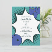 Let's Goボーリング10th Birthday Party Invitation 招待状 (スタンド正面)