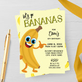 Let's Go Bananas! こどもの誕生日パーティー招待状 招待状