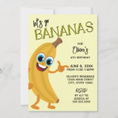 Let's Go Bananas! こどもの誕生日パーティー招待状 招待状 (正面)