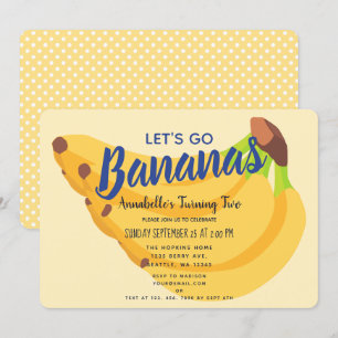 Let's Go Bananas 子供の誕生日招待状 招待状