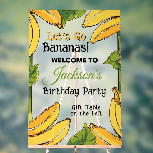 Let's Go Bananas Any Age Birthday Party アクリルサイン (ニュートラル)
