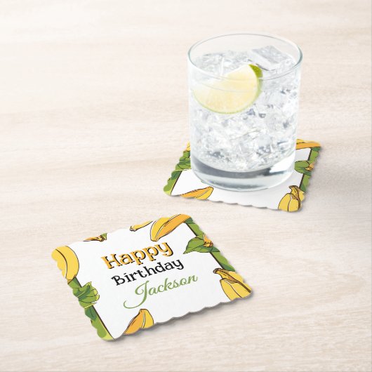 Let's Go Bananas Any Age Birthday Party ペーパーコースター (インサイチュ)