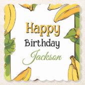 Let's Go Bananas Any Age Birthday Party ペーパーコースター (正面)