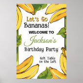 Let's Go Bananas Any Age Birthday Party ポスター (正面)