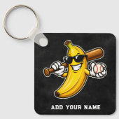 Lets Go Bananas Retro Baseball Banana Funny キーホルダー (正面)