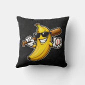 Lets Go Bananas Retro Baseball Banana Funny クッション (裏面)