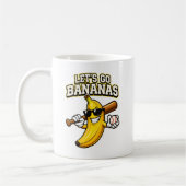 Lets Go Bananas Retro Baseball Banana Funny コーヒーマグカップ (左)