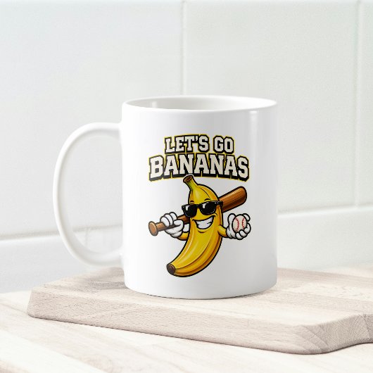 Lets Go Bananas Retro Baseball Banana Funny コーヒーマグカップ