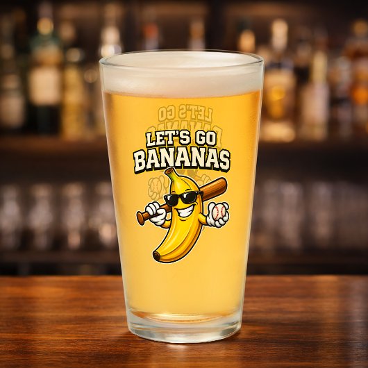 Lets Go Bananas Retro Baseball Banana Funny タンブラーグラス