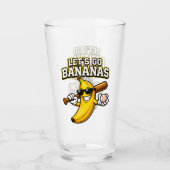 Lets Go Bananas Retro Baseball Banana Funny タンブラーグラス (正面)