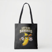 Lets Go Bananas Retro Baseball Banana Funny トートバッグ (正面)