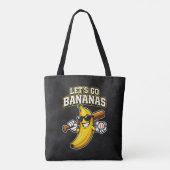 Lets Go Bananas Retro Baseball Banana Funny トートバッグ (裏面)