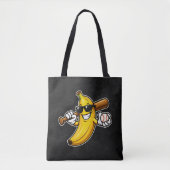 Lets Go Bananas Retro Baseball Banana Funny トートバッグ (正面)