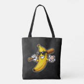 Lets Go Bananas Retro Baseball Banana Funny トートバッグ (裏面)