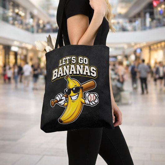 Lets Go Bananas Retro Baseball Banana Funny トートバッグ