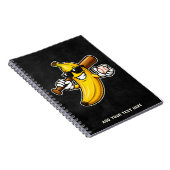 Lets Go Bananas Retro Baseball Banana Funny ノートブック (右側)