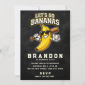 Lets Go Bananas Retro Baseball Banana Funny 招待状 (正面)