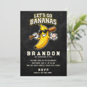 Lets Go Bananas Retro Baseball Banana Funny 招待状 (スタンド正面)