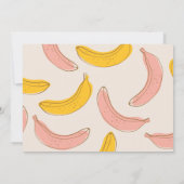 Let's Go Bananas Yellow & Pink 1st Birthday Photo 招待状 (裏面)