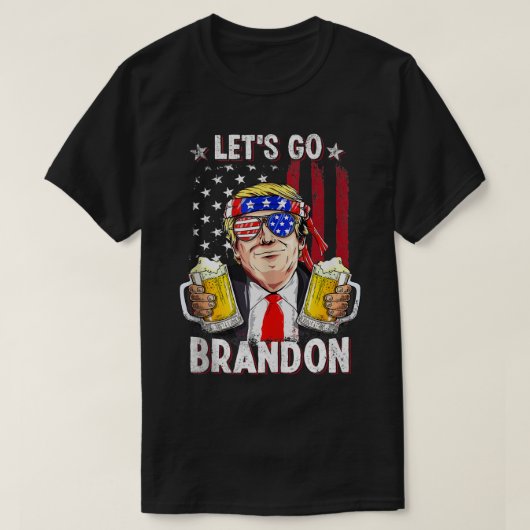 Let's Go Beer Brandon 7月のHappy 4th Trump Beer Tシャツ (デザイン正面)